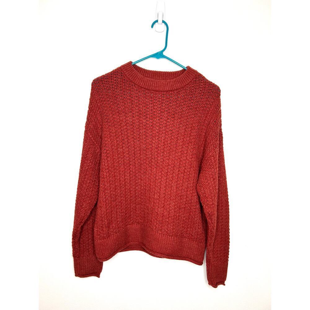 Universal Thread Crewneck Chunky Knit Sweater Sz S Rust Orange Boho Granola girl